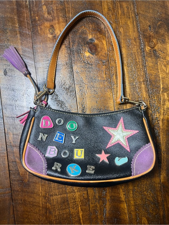 Dooney & Bourke Handbags - Dooney & Bourke Black Charm Y2K Lindsay Lohan number one 1 FLAWED